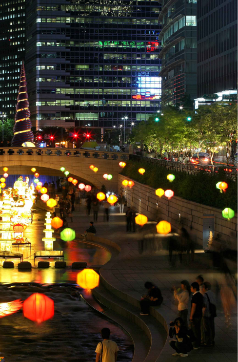 Cheonggyecheon Stream Night View